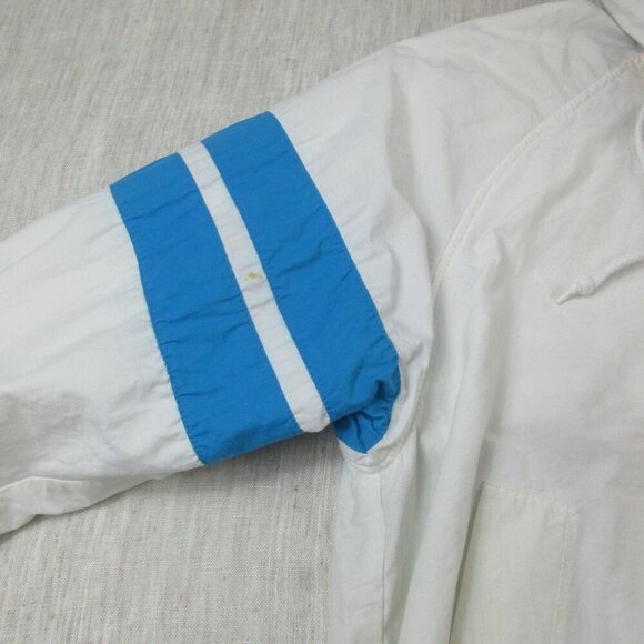 Vintage Nautica Jacket Mens XL White Windbreaker Long Sleeve Hooded Full Zipper - Picture 3 of 14